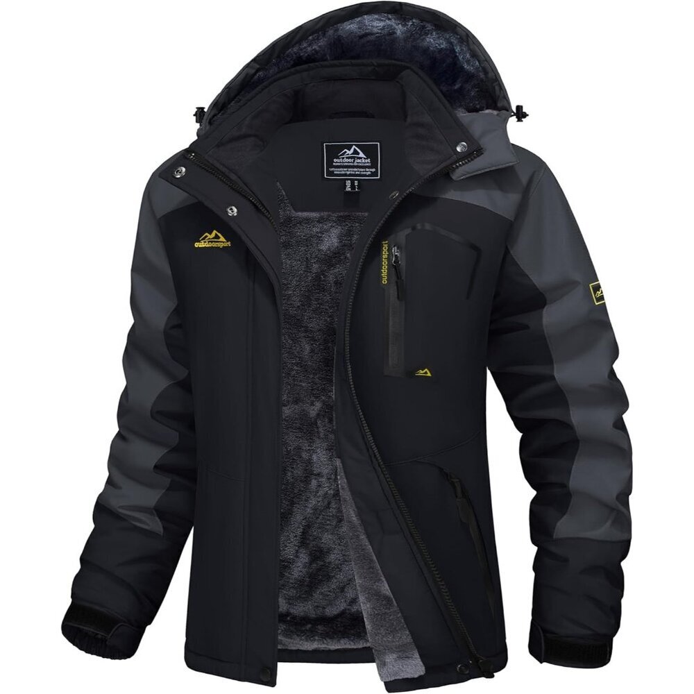 Women's Black Grey Ski Jacket Waterproof Snow Jacket Warm Windproof Winter Coats